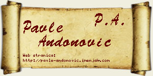 Pavle Andonović vizit kartica